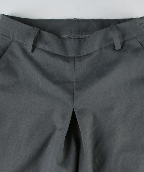 Women's Effortless Wide Leg Trousers - Dark Grey Fall Style with Stretch & Flattering Medium Rise