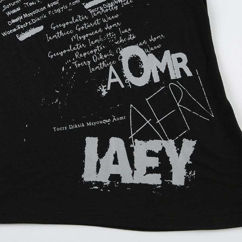 Women's Edgy Asymmetrical Graphic Tee | Fall Cotton Blend Top