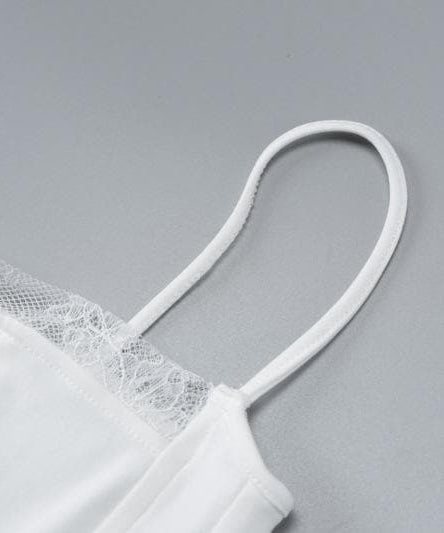 Sophisticated "Winter White" Lace Maxi Slip Dress - Fall Events & Holiday Glamour