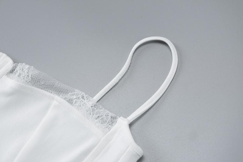 Sophisticated "Winter White" Lace Maxi Slip Dress - Fall Events & Holiday Glamour