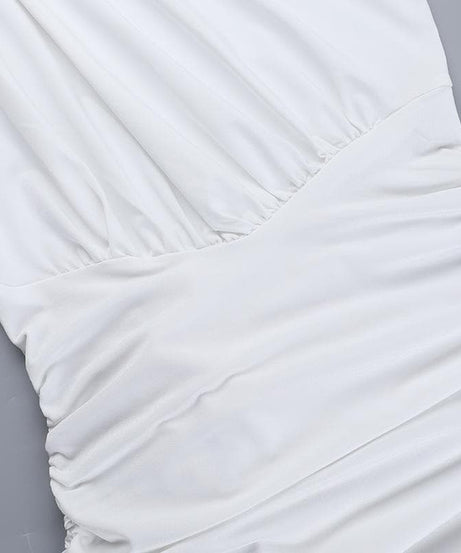 Chic White One-Shoulder Floral Ruched Mini Dress - Holiday Party & New Year's Eve Ready