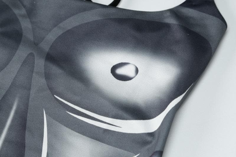 Edgy Illusion Bodycon Mini Dress - Fall & Halloween Ready