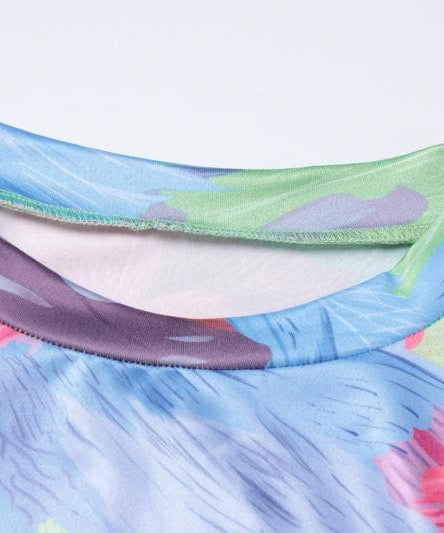 Show-Stopping Feather-Cuff Mini Dress | Vibrant Abstract Print Bodycon for Fall Parties & Holiday Fun