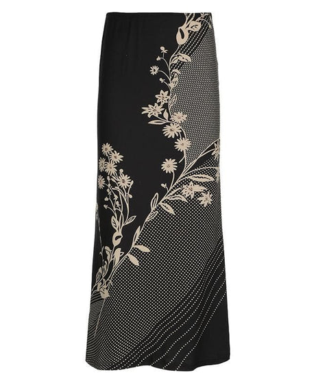 Midnight Bloom & Dot Maxi Skirt – Fall's Must-Have Bohemian Chic for American Women