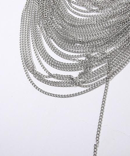 Dazzling Silver Chainmail Halter Top - Edgy Party, Halloween & NYE Statement Crop