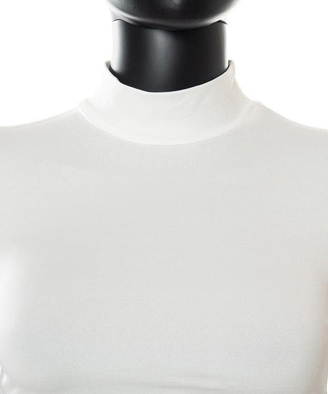 Sleek White Mock Neck Crop Top & Ruched Maxi Skirt Set - Chic Fall & Holiday Essential