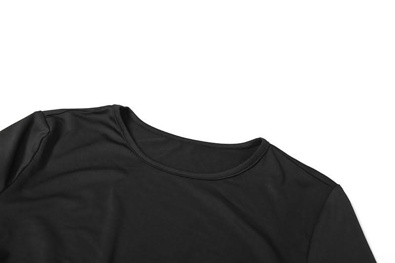 Fall/Holiday Glam: Chic Black Long Sleeve Crop Top & High-Slit Maxi Skirt Two-Piece Set