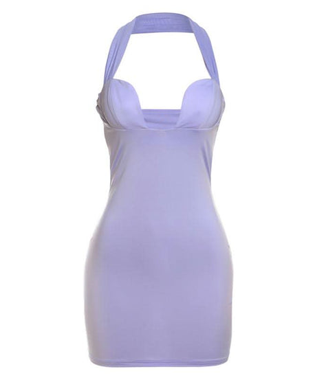 Irresistible Lavender Halter Backless Mini Dress - Your Fall Party & Night Out Essential