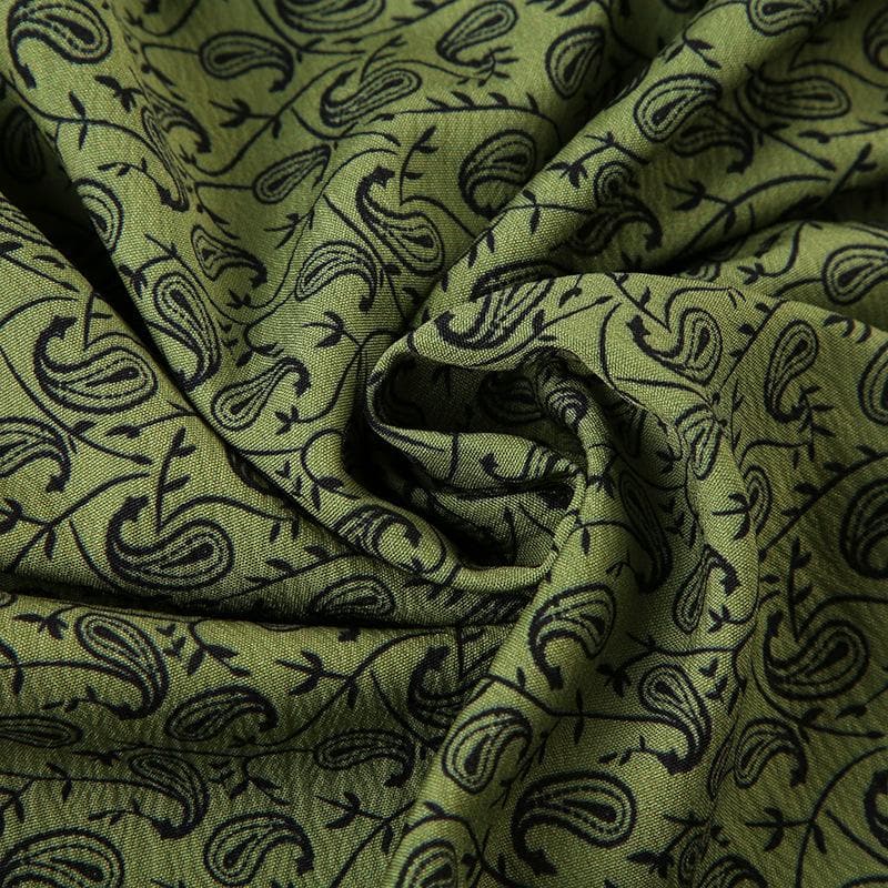 Boho Chic Patchwork Maxi Skirt - Effortless Green Style for Fall