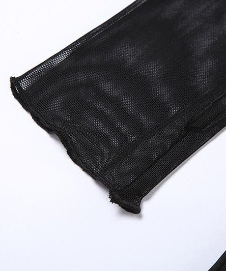 Chain Detail One-Shoulder Bodycon Mini Dress with Sheer Mesh Sleeves – Your Fall & Holiday Party Statement