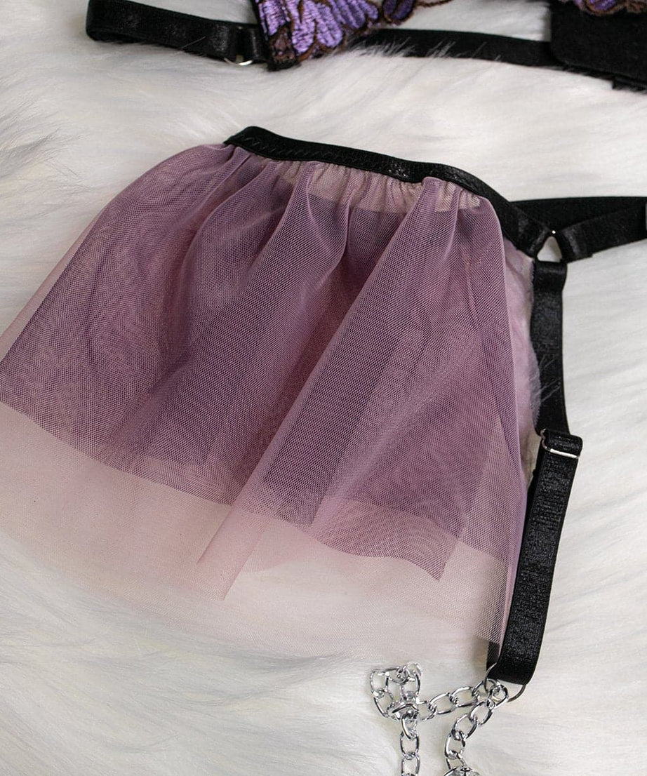 Mystique Bloom Chain & Mesh Garter Lingerie Set - Ignite Your Fall Nights