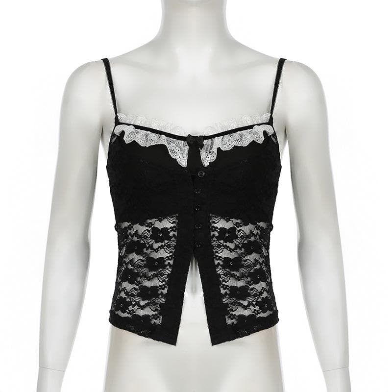 Romantic Grunge Lace Cami Top - Edgy Fall Style & Layering Essential