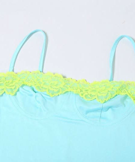 Siren Aqua Bodycon Maxi Dress with Neon Lime Lace Bust – Perfect for Fall Getaways & Glam Events