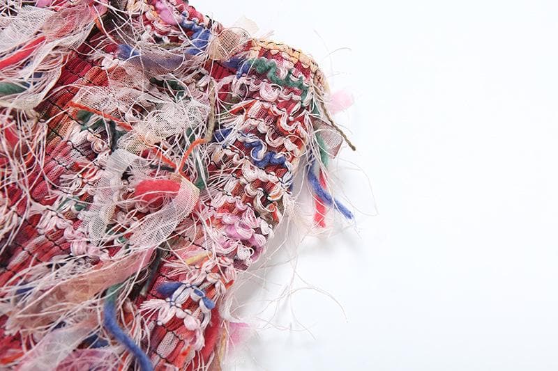 Vibrant Fringe Mini Skirt | Stand Out Textured Tassel Style for Fall Parties