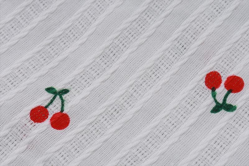 Sweet Cherry Halter Crop Top - Coquette Bow & Ruffle Trim for Y2K & Vacation Style