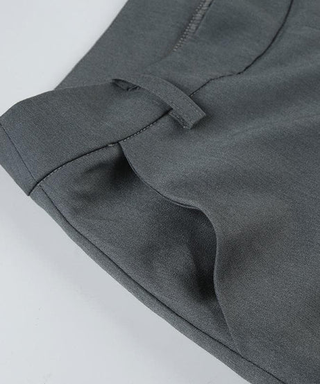 Women's Effortless Wide Leg Trousers - Dark Grey Fall Style with Stretch & Flattering Medium Rise