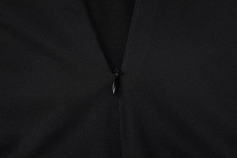 Daring Black Cutout Jumpsuit with Built-In Gloves - Sleek Halloween & Holiday Statement Catsuit