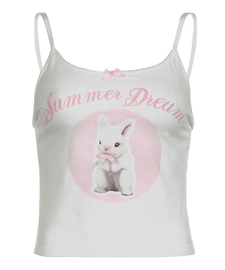 Whimsical Bunny 'Summer Dream' Cami Top – Adorable Comfort for Fall Layering & Cozy Nights