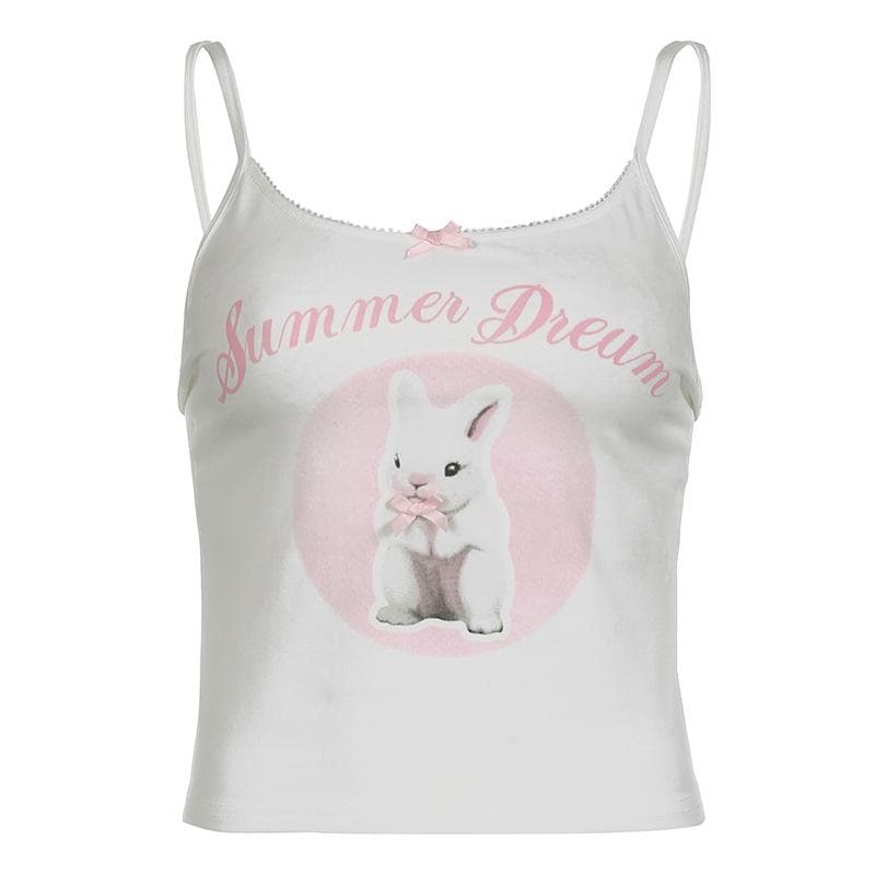 Whimsical Bunny 'Summer Dream' Cami Top – Adorable Comfort for Fall Layering & Cozy Nights