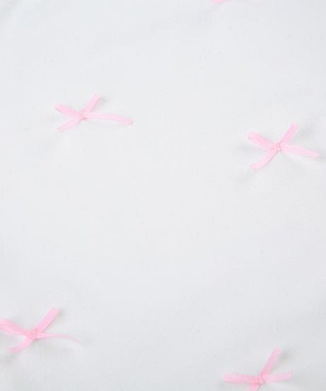 Sweetheart Square Neck Long Sleeve Top with Dainty Pink Bows - Your Perfect Fall Staple