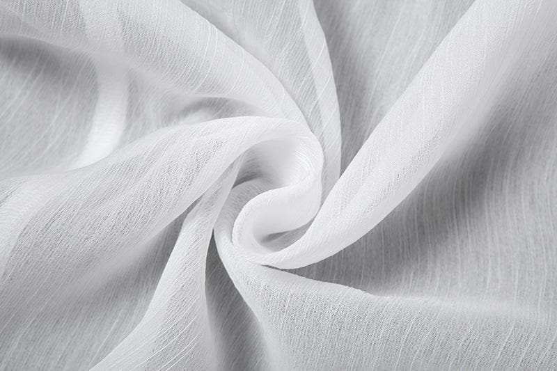 Romantic Sheer Off-Shoulder Blouse - Ethereal Ruffle Sleeve Top for Fall Evenings