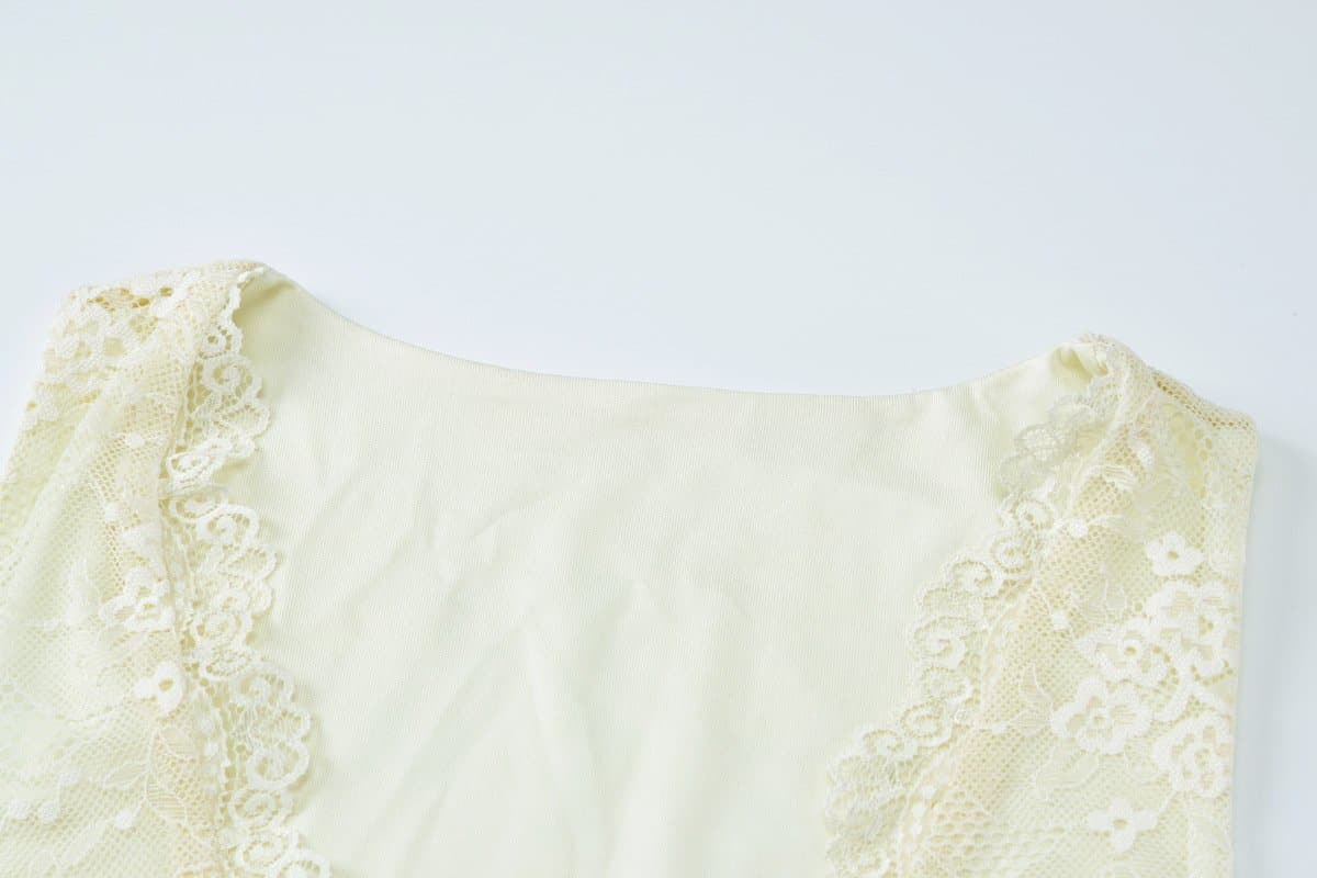 Alluring Ivory Lace V-Neck Mini Dress with Slit | Perfect for Fall Parties & Date Nights