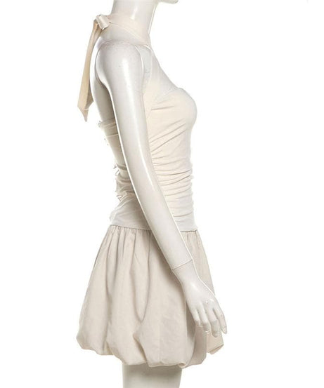 The 'It Girl' Barbie Pink Halter Mini Dress - Ruched & Ready for Fall Getaways & Parties