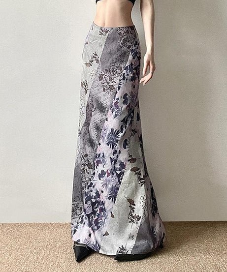 Bohemian Dream Fall Floral Patchwork Maxi Skirt for Women