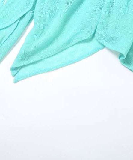 Enchanting Aqua Ruffle Knit Mini Dress - Whimsical Asymmetrical Fall Tunic