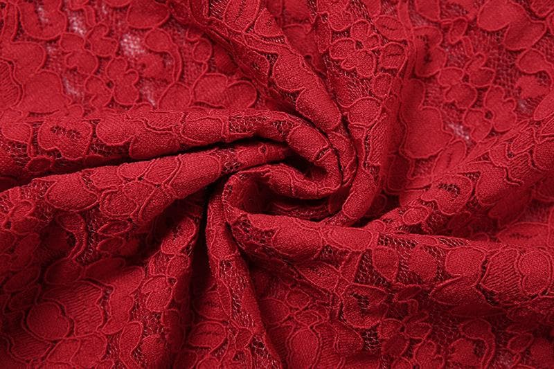 Sultry Red Lace Maxi Dress | Backless & Figure-Flattering for Fall & Holiday Glamour