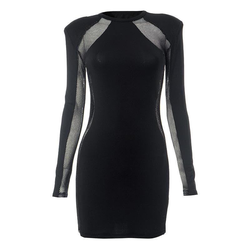 Head-Turning Fishnet Mesh Long Sleeve Bodycon Mini Dress – Your Essential Fall & Party Season Statement Piece