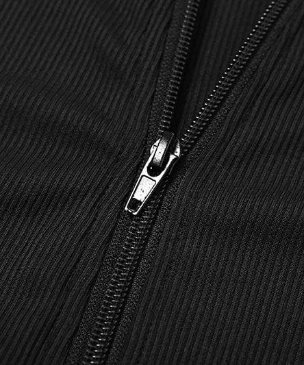 Cozy Fall Athleisure: Women's Black Full-Zip Crop Hoodie & Legging Set