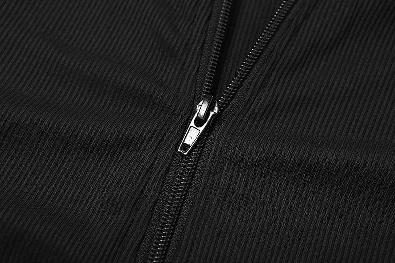 Cozy Fall Athleisure: Women's Black Full-Zip Crop Hoodie & Legging Set
