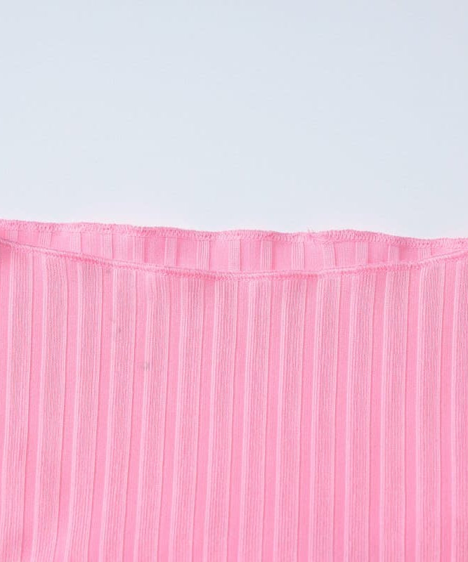 Bubblegum Dream: Pink Ribbed Mock Neck Mini Dress with Chic Bubble Hem – Your Essential Fall Statement