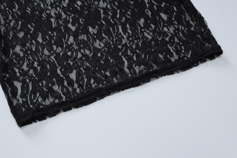 Bewitching Black Lace Halter Mini Dress - Your Secret to Sizzling Autumn Nights & Halloween Charm