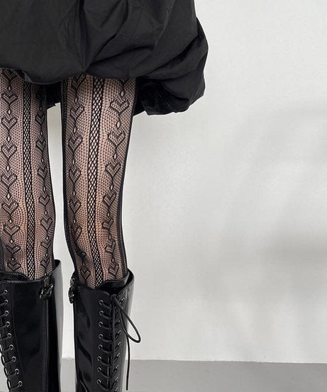 Dark Romance Hollow Heart Fishnet Tights - Your Essential Fall & Halloween Statement
