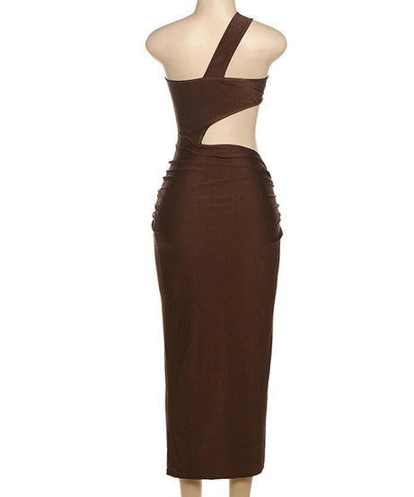 Glamour Siren Black One-Shoulder Cutout Maxi Dress - Your Dazzling Pick for Holiday Parties & NYE
