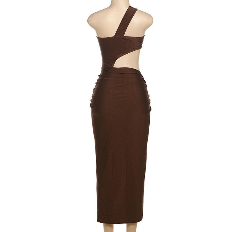 Glamour Siren Black One-Shoulder Cutout Maxi Dress - Your Dazzling Pick for Holiday Parties & NYE