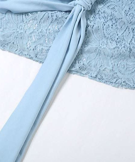 Alluring Lace & Ruched Mini Dress with Statement Tie - Fall & Holiday Party Perfect