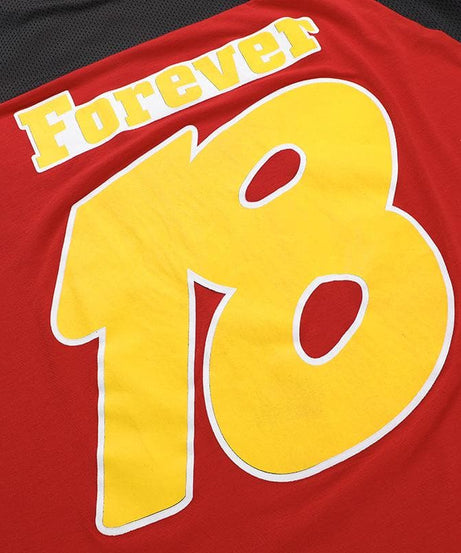 Retro Sporty Red Graphic Tee for Women | Oversized Fall Comfort with Yellow Stars