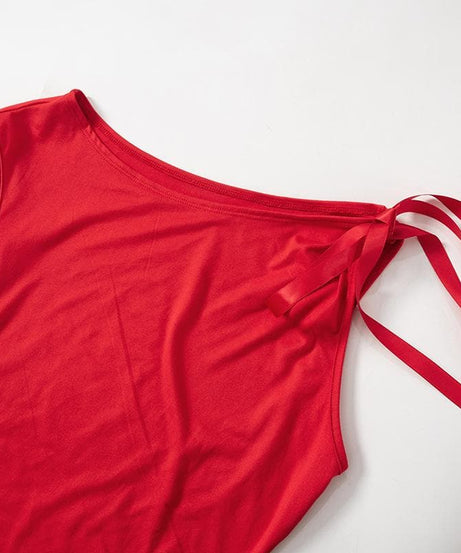 Fall Fashion Favorite: Black One-Shoulder Tie Sleeve Top - Effortless Chic for Autumn Nights & Holiday Parties