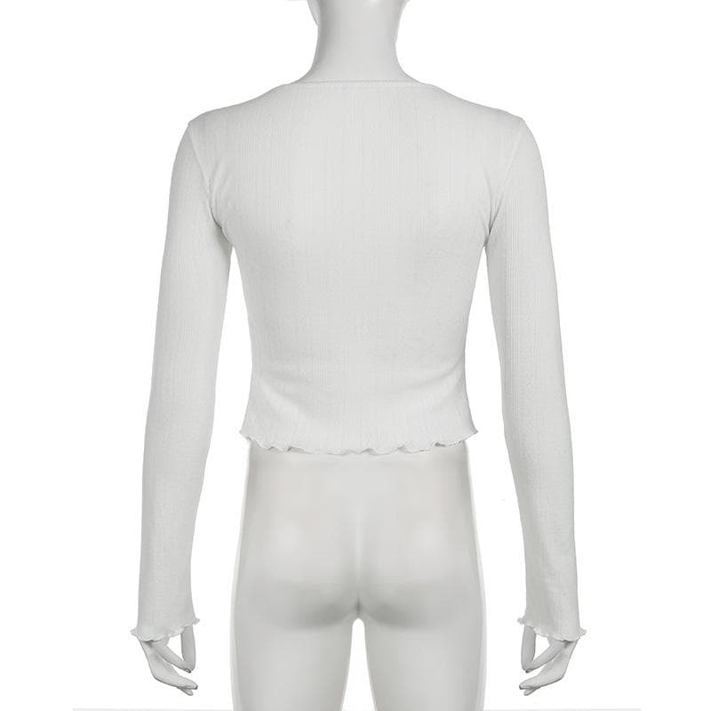 Cozy Chic Ribbed Crop Cardigan - Effortless Scoop Neck Button Top for Fall