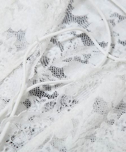 Sultry White Lace Bell Sleeve Maxi Dress | High Slit & Lace-Up Front | Resort & Winter Getaway Essential