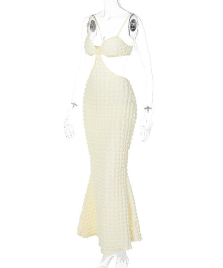 The 'IT' Girl Waffle Knit Cut-Out Midi Dress - Chic Fall Getaway & Party Essential