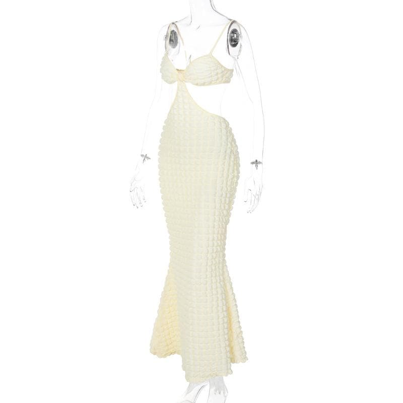 The 'IT' Girl Waffle Knit Cut-Out Midi Dress - Chic Fall Getaway & Party Essential