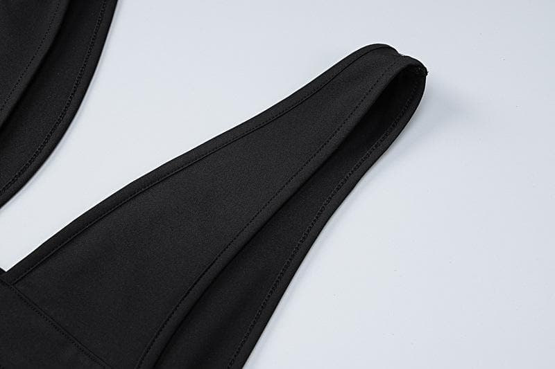 The "IT" Girl Plunge Cutout Maxi Dress - Sleek Black for Fall Galas & Holiday Soirees