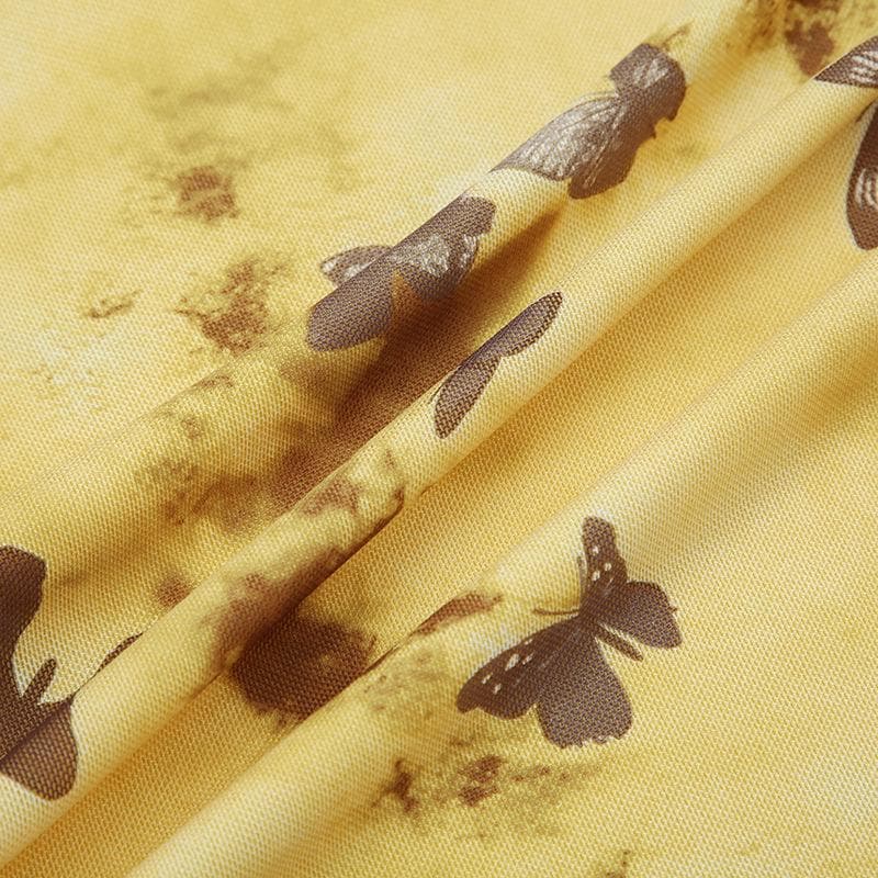 Whimsical Butterfly Halter Midi Dress | Boho Fairycore Asymmetrical Ruffle for Fall Getaways