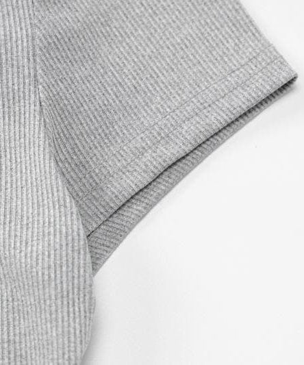 Effortless Fall Style: Cozy Heather Grey 2-Piece Cropped Tee & Wide-Leg Drawstring Pant Set