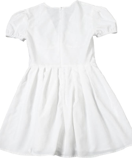 Coquette Fall Vibe: White Puff Sleeve Mini Dress with Sweetheart Tie-Front