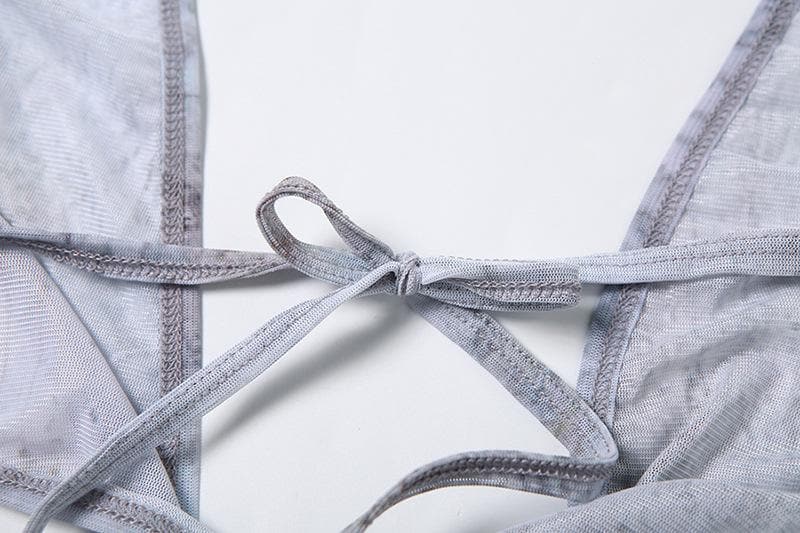 Mystic Shores Halter Maxi Dress - Shell Embellishment & Ombre Fall Print